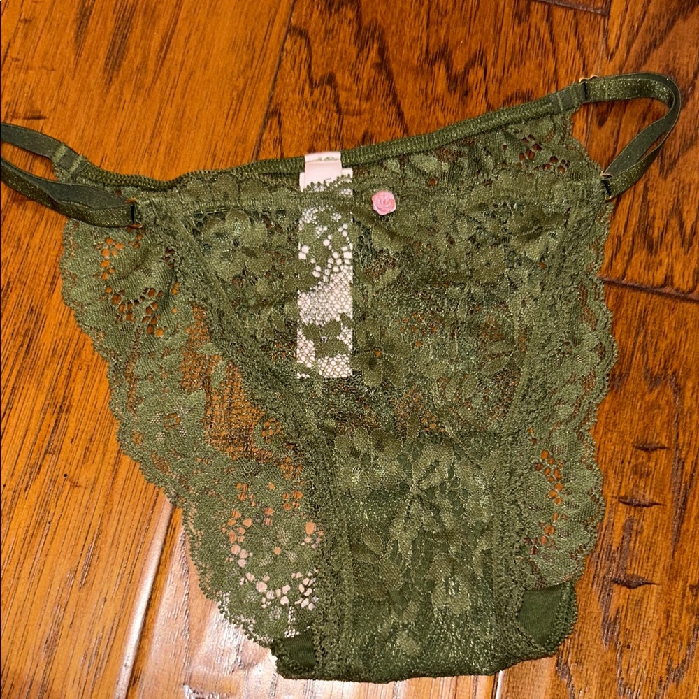 Victoria's Secret dream angels Olive Lace adjustable straps bikini panty